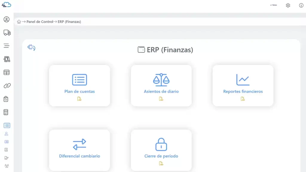 Plataforma de gestão ERP para agências de viagens.