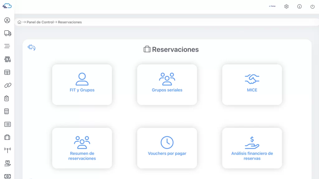 Módulo de reservaciones para agencias de viajes.