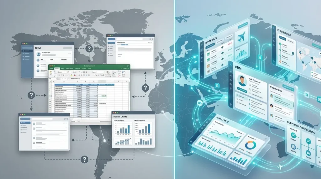 Software turístico vs herramientas genéricas